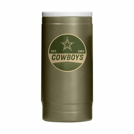 LOGO BRANDS Dallas Cowboys  Badge Powder Coat Slim Can Coolie 609-S12PC-OLV-47